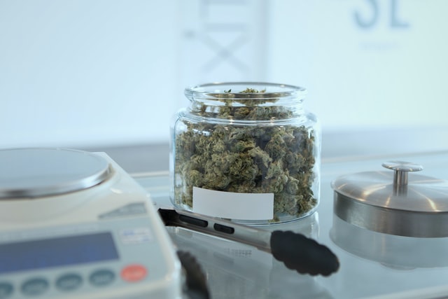 Measuring One Ounce Medical Cannabis Buds Stock Photo 1029366253